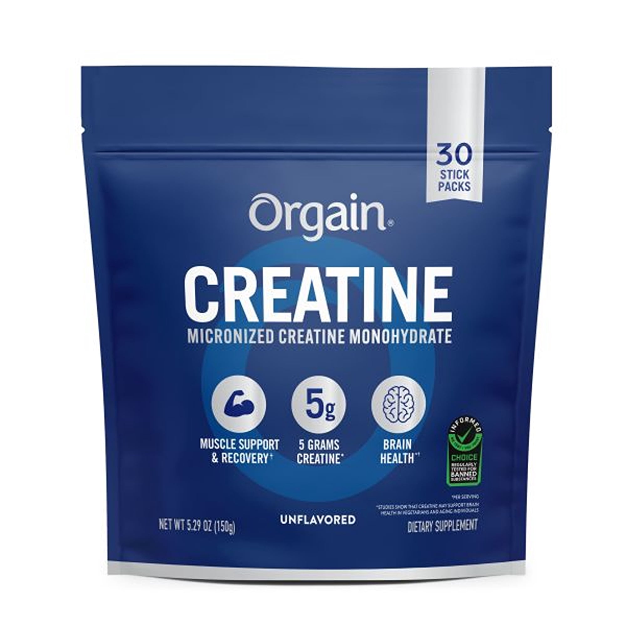 Orgain Creatine Monohydrate Micronized Powder, Unflavored, 30 Servings, 5.29oz