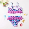thumbnail image 4 of Toddler Girls Bikinis Scale Print Cute Two Piece Swimwear Swimsuit Set Size 3-4T, 4 of 8