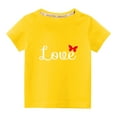 thumbnail image 1 of Penkiiy Mode Mignon pour Tout-Petits Garçons Filles Col Rond Imprimé Manches Courtes 7-8 Ans Jaune, 1 of 6