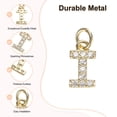 thumbnail image 2 of Uxcell 8 Pack 0.1" Encanto de letra I de strass completo para pulseras/brazaletes de bricolaje dorado, 2 of 6