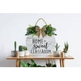 thumbnail image 2 of Eveokoki 11" Home Sweet Classroom Front Door Sign Funny Wreaths Hanging Wooden Plaque Decoration Round Rustic Wood Farmhouse Porch Decor for Home Front Door Decor, 2 of 5
