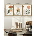thumbnail image 5 of SHENIFY Boho Wall Art Sage Plant Botanical Bohemain Wall Printing Abstract Canvas Prints with Leaf & Sun Lines 11x14in3pcs Natural Framed, 5 of 5