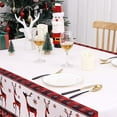 thumbnail image 4 of ZACOO 60"x120" Table Cover Christmas Deer Snowflake Pattern Waterproof Spillproof Rectangular Table Cloth Farmhouse Washable Wipeable Tablecloth, Beige, 4 of 7