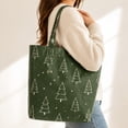thumbnail image 4 of Christmas Tree Print Tote Bag, Green Holiday Handbag for Women, Large Reusable Shopping Shoulder Bag with Double Handles, Festive Winter Gift Carrier, 4 of 6