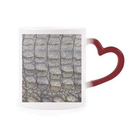 

Leather Design Heat Sensitive Mug Red Color Changing Stoneware Cup