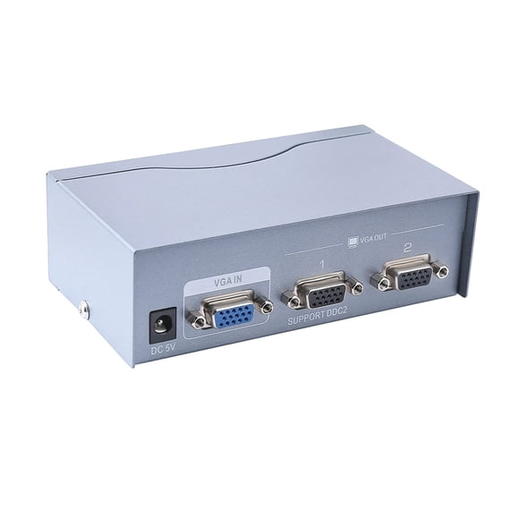 Amplificador divisor VGA DTECH 1 entrada 2 salidas 1080p SVGA 250 MHz