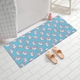 thumbnail image 2 of Blue Cartoon Unicorn Heart Pattern Bathroom Rugs Mat,Non Slip Microfiber Bathroom Rug,Rubber Backing,Soft Bathroom Mats for Bathroom Floor,Tub and Shower,60x24in(150x60cm), 2 of 5