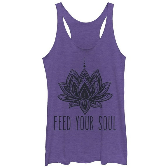 Women's CHIN UP Feed Your Soul Racerback Tank Top Purple Heather X Large