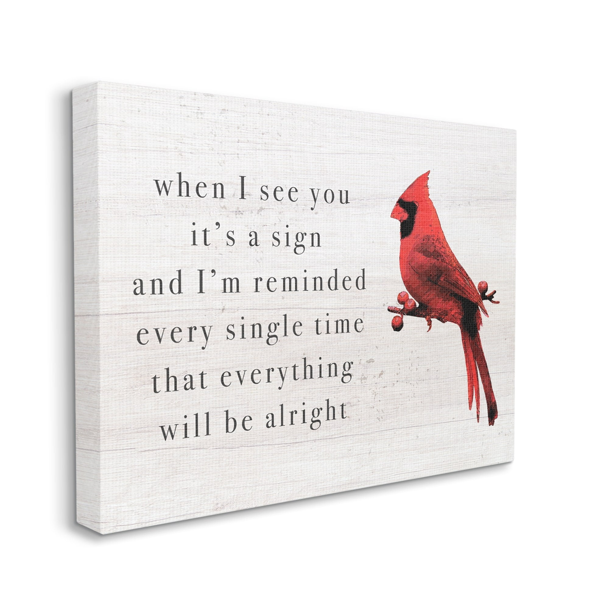 Stupell Industries When I See You Cardinal Phrase Animals & Insects Painting Gallery Wrapped Canvas Print Wall Art