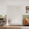 thumbnail image 2 of 72" x 80" 1 Lite Tempered Frosted Glass and MDF White Pantry Sliding Closet Door with Hardware, 2 of 6