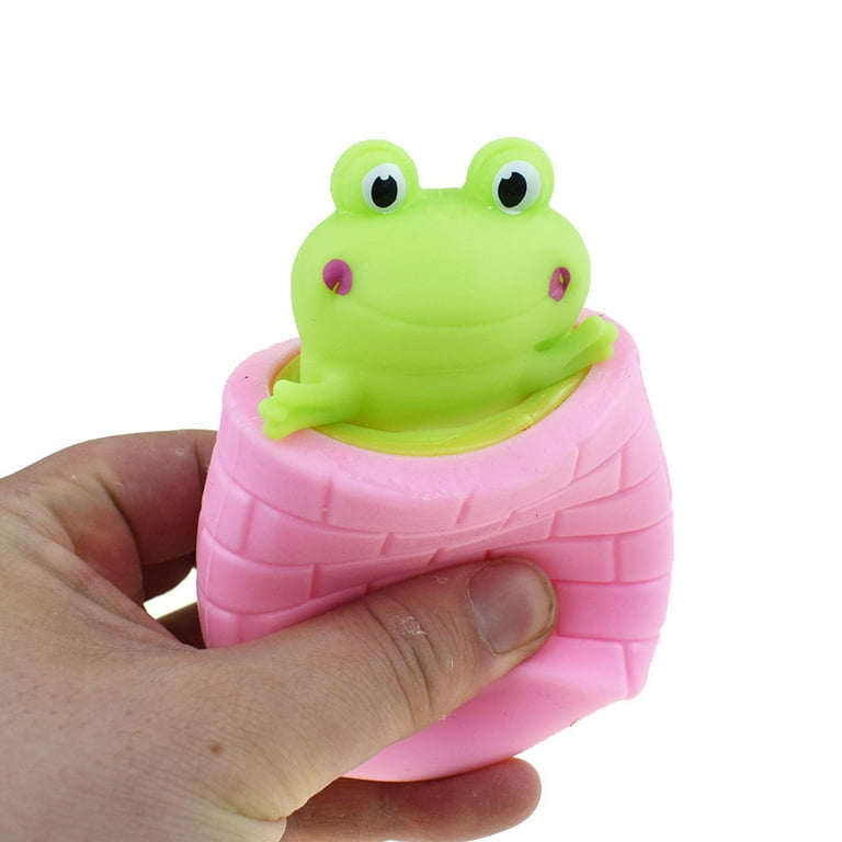 Ronshin Frog Cup Squeeze Toys Anti Anxiety Decompression Sensory Squishes Toys for Children Gifts (Random Style), Size: Small, Black
