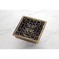 thumbnail image 3 of Kingston Brass BSF9771AB Watercourse Scroll 4-Inch Brass Square Grid Shower Drain with Hair Strainer in Antique Brass, 3 of 7