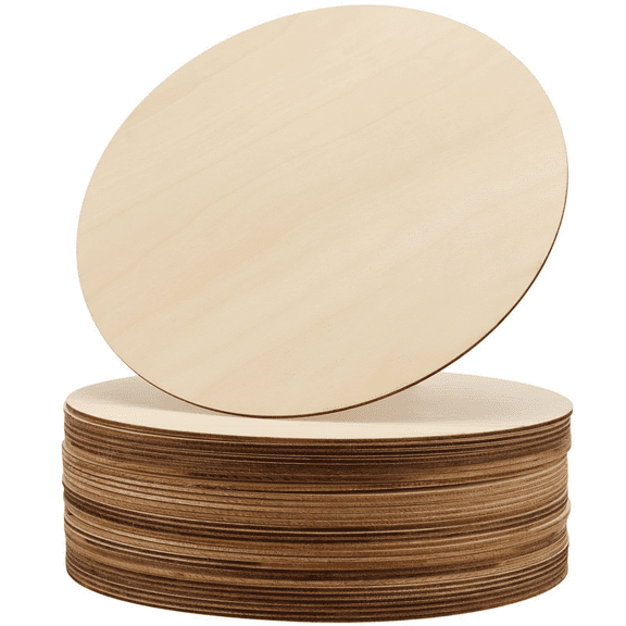 10 Pcs 7.9 in Unfinished Round Poplar Wooden Circles for Crafts, Blank Smooth Wood Discs for DIY Projects, Coasters, Door Hangers, Clocks, Art, Home Decor, Engraving, Painting
