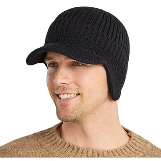 Goggle Lens Beanie Ribbed Knit Cuffed Winter Ski Hat Skull Cap