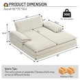 thumbnail image 3 of Timbernest 80" Oversized Chaise Lounge Chair Indoor, Chenille Deep Seat Sleeper Chair, Double Chaise Reading Chair Lazy Sofa, Beige, 3 of 12