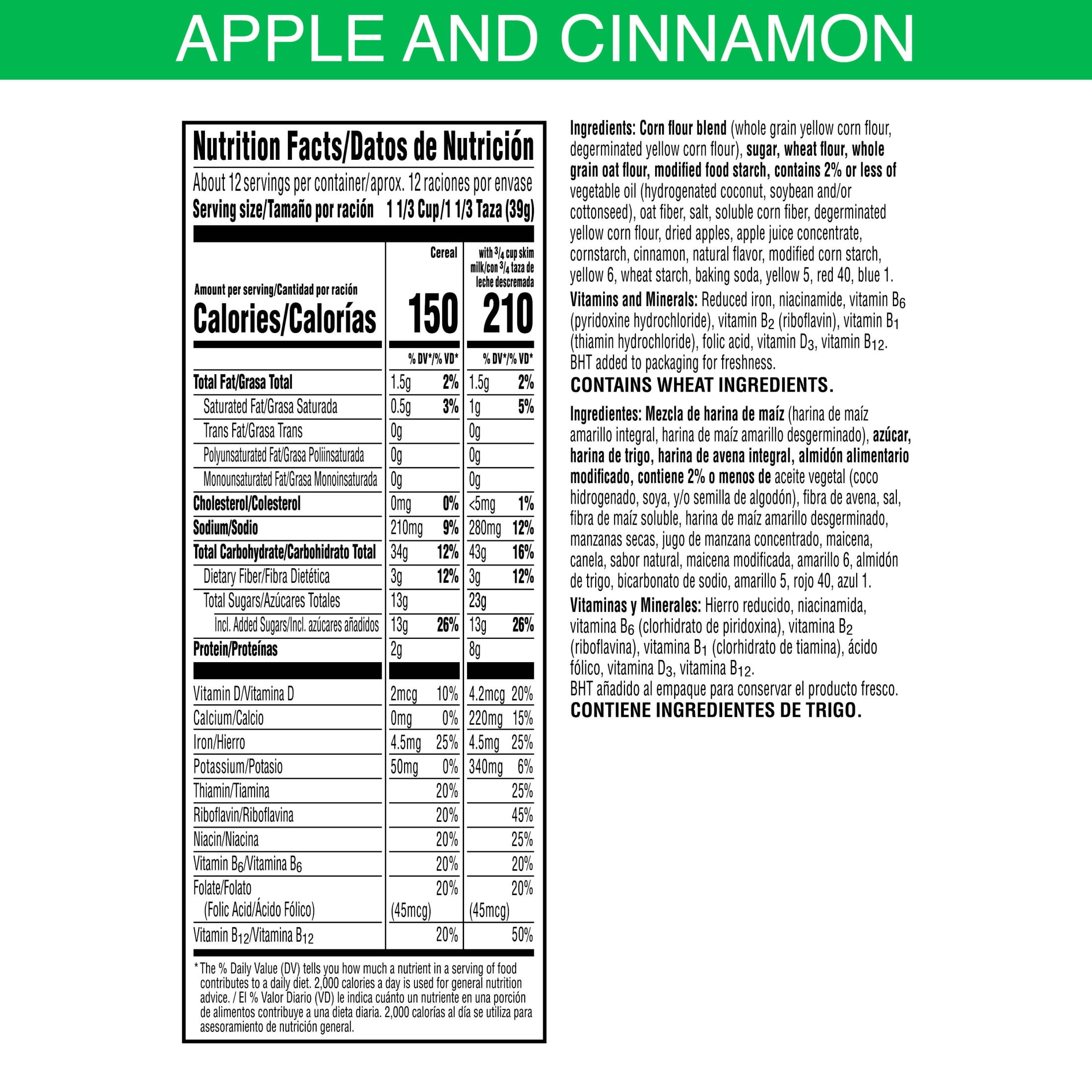 (3 pack) Kellogg's Apple Jacks Original Breakfast Cereal, 15g Whole Grains, Family Size, 16.6  oz