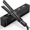 NEXPURE 1" Flat Iron, 2 in 1 Hair Straightener and Curler with Floating Plates, 5 Temp Settings Styler for All Hair Types, Black