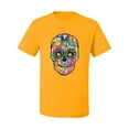 thumbnail image 2 of Wild Bobby Dean Russo Colorful Sugar Skull Streetwear Men Graphic Tee, Gold, Large, 2 of 5