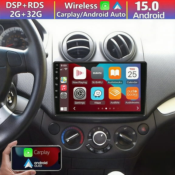 Gsuatey Android 15 Car Radio for Chevrolet Aveo 2009-2011 with Wireless Carplay& Android Auto, 8” Touch Screen Car Stereo Audio Bluetooth,WiFi, GPS, Backup Camera