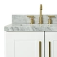 thumbnail image 5 of Ariel Taylor 37 In. Left Offset Rectangle Sink Vanity With Carrara White Marble Countertop In White, 5 of 11