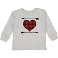 thumbnail image 3 of Inktastic Buffalo Plaid Valentines Day Heart Boys or Girls Long Sleeve Toddler T-Shirt, 3 of 5
