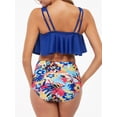 thumbnail image 4 of Women Two Pieces Swimsuit Ruffles Print Bikini Set Bathing Suits Swimwear, 4 of 8