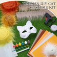 thumbnail image 4 of Kit de mascarillas Therian DIY Seenelling, 33 unidades, con máscara de gato en blanco, 4 of 6