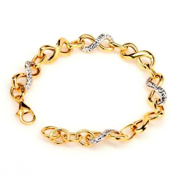 Infinity Link Bracelet in 14K Two Tone Gold
