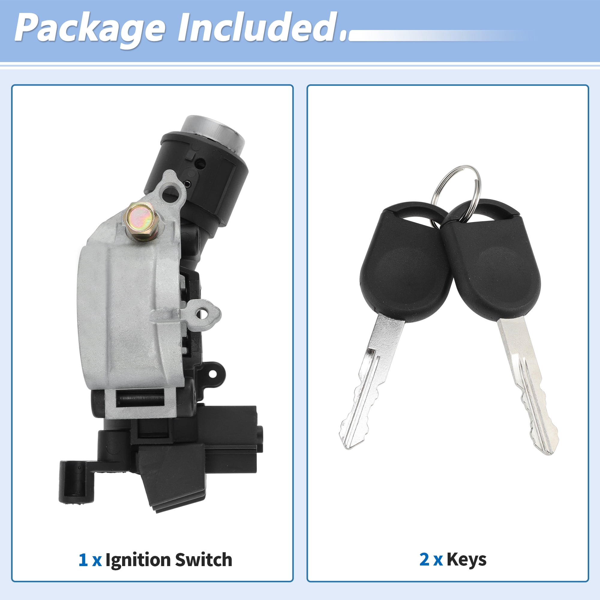 Unique Bargains No.989-019/9L8Z3511A Ignition Lock Cylinder for Ford Escape 2008-2012 for Ford Focus 2009-2011 Ignition Switch Cylinder Barrel Lock with 2 Key