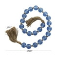 thumbnail image 3 of DecMode Handmade Round Blue Glass Garland with Tassel with Knotted Brown Jute, 3 of 17