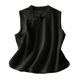 thumbnail image 1 of Vestidos Casuales Para Mujer, Blusas De Mujer De Moda Camiseta sin mangas con cuello alto y botones de lino sintético para mujer, color liso, 1 of 8