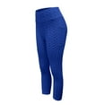 thumbnail image 5 of Jxximdong Capris Pants for Women, Yoga Pants 3/4 High Waist Elastic Opaque Plus Size Sports Leggings with Side Pockets, Blue Women's Cropped Pants, 5 of 6