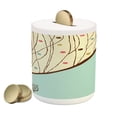 thumbnail image 1 of Modern Art Piggy Bank, Aqua Hand Drawn Funk Depiction of Tree Form Dots Doodle Lines Print, Ceramic Coin Bank Money Box for Cash Saving, 3.6" X 3.2", Multicolor, by Ambesonne, 1 of 4