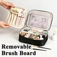 thumbnail image 6 of cyrico Makeup Bag, Large Capacity Travel Cosmetic Bag Organizer, Portable Toiletry Bag for Women, PU Leather Makeup Organizer Storage for Travel with Removable Divider and Handle, 6 of 7