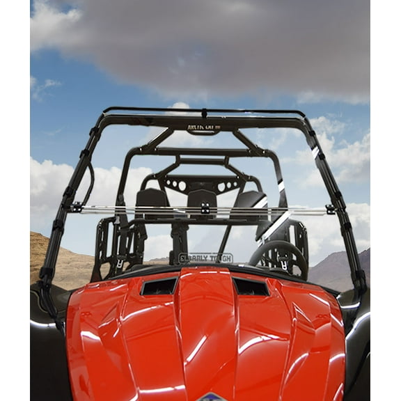 Clearly Tough Arctic Cat HDX Full Folding Windshield -SCRATCH RESISTANT - Premium polycarbonate w/Hard Coat. Made in America