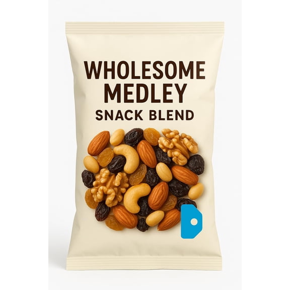 Bulk SN01108 Wholesome Medley Snack Blend – Healthy Mixed Nuts and Dried Fruit Trail Mix, 1 LB Value Pack Snack for On-the-Go, Office, or Family Sharing 077034011081