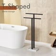 thumbnail image 3 of Free Standing Towel Racks Matte Black 2-Tier Towel Holder for Bathroom Floor Stand with Heavy Marble Base Thicken Steady Design Stainless Steel, 3 of 14