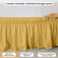 thumbnail image 3 of CCNY Wrap Around Bed Skirt Short Queen Golden Color 21" Tailored Drop Easy to fit Adjustable Eastic Belt- Microfiber Bed skirt, 3 of 6