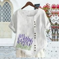thumbnail image 5 of Jacenvly Hauts pour Femmes Liquidation T-Shirt à Boutons Imprimé à Col Rond à Manches Courtes de Printemps et d'Été pour Femmes Décontracté Mode Hauts pour Femmes Grande Taille, 5 of 5