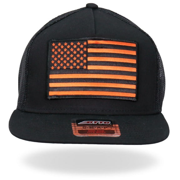 Hot Leathers GSH2009 Orange USA Flag Snapback Hat One Size
