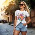 thumbnail image 2 of Floral T-Shirt, Vintage Flowers Tee, Floral Tees, Floral Art Design Shirt, Tee Shirt with Floral Art 9, 2 of 39