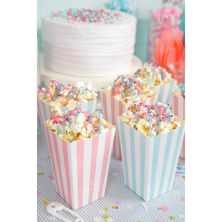 

Set of 24 Striped Popcorn Cups for Party Wedding Favor Snacking Bridal Shower Baby Shower Birthday Party Movie Night Mini Popcorn Boxes Favor Bags