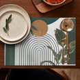 thumbnail image 5 of Green Boho Geometric and Plant Pattern (4) Summer Placemats Table Placemats Set Of 4-Linen Kitchen Washable Placemats Table Mats 11.8"x17.7" Non-Slip Heat Resistant, 5 of 6