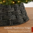 thumbnail image 4 of Best Choice Products 36in Basket Woven Hyacinth Christmas Tree Collar, Tree Skirt Accessory w/ Cord Cut-Out - Espresso, 4 of 10