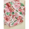 thumbnail image 6 of SXYPAYXS Newborn Baby Girl Summer Outfits Floral Bow One Shoulder Romper Bodysuit and Headband Set Infant Cute Clothes, 6 of 7