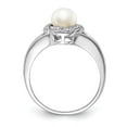 thumbnail image 2 of Sterling Silver Rhodium-plated Diamond & FW Cultured Pearl Ring, 2 of 6