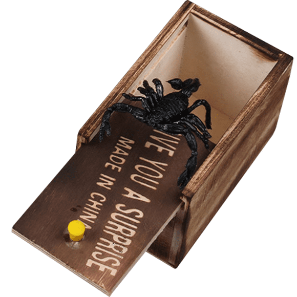 Spider Box Prank, Practical Handcrafted Surprise Joke Boxes, Funny Wooden Surprise Box Prank