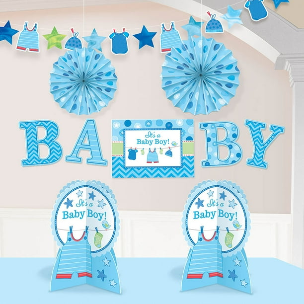 Shower With Love Baby Boy Room Decorating Kit Each Baby Shower Party Supplies Walmart Com Walmart Com