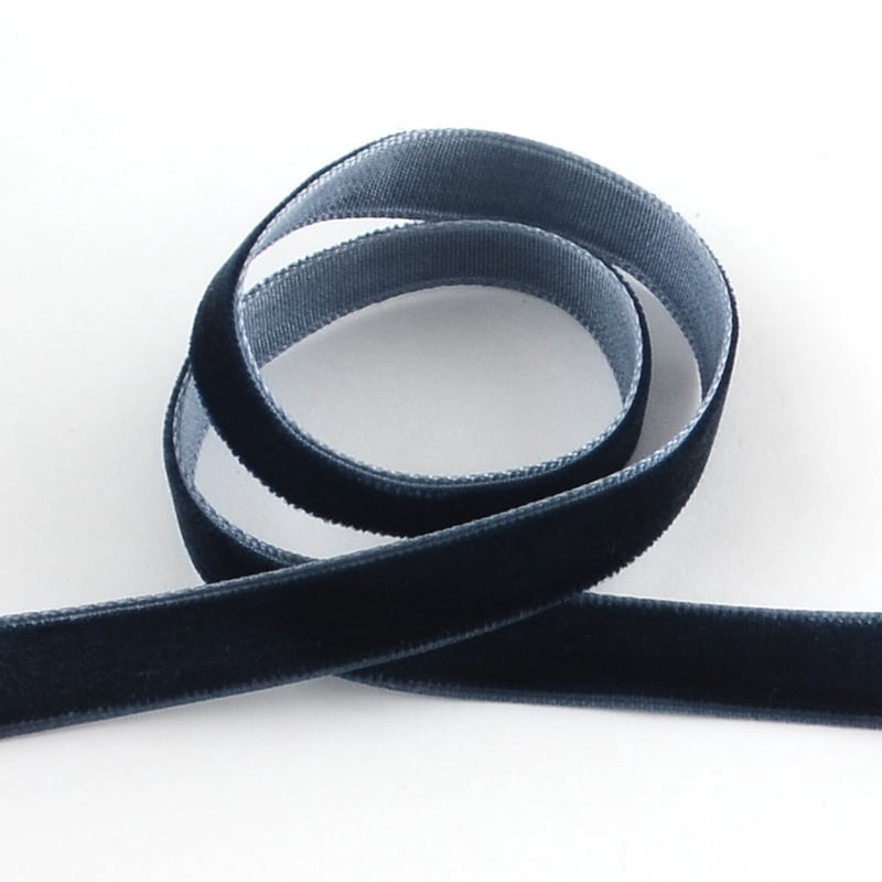 1 Roll 1/4 inch Single Face Velvet Ribbon Prussian Blue 1/4 inch(6.5mm) about 200yards/roll(182.88m/roll)