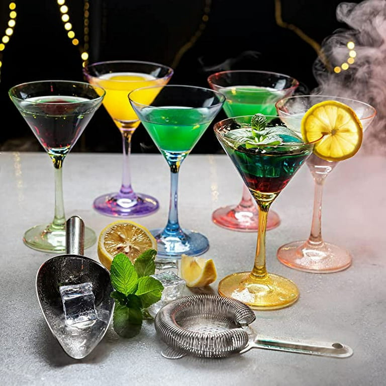 Physkoa Colored Martini Glasses Set of 6, Colorful Cocktail  Glasses,Margarita Glass,Cosmo,Espresso M…See more Physkoa Colored Martini  Glasses Set of